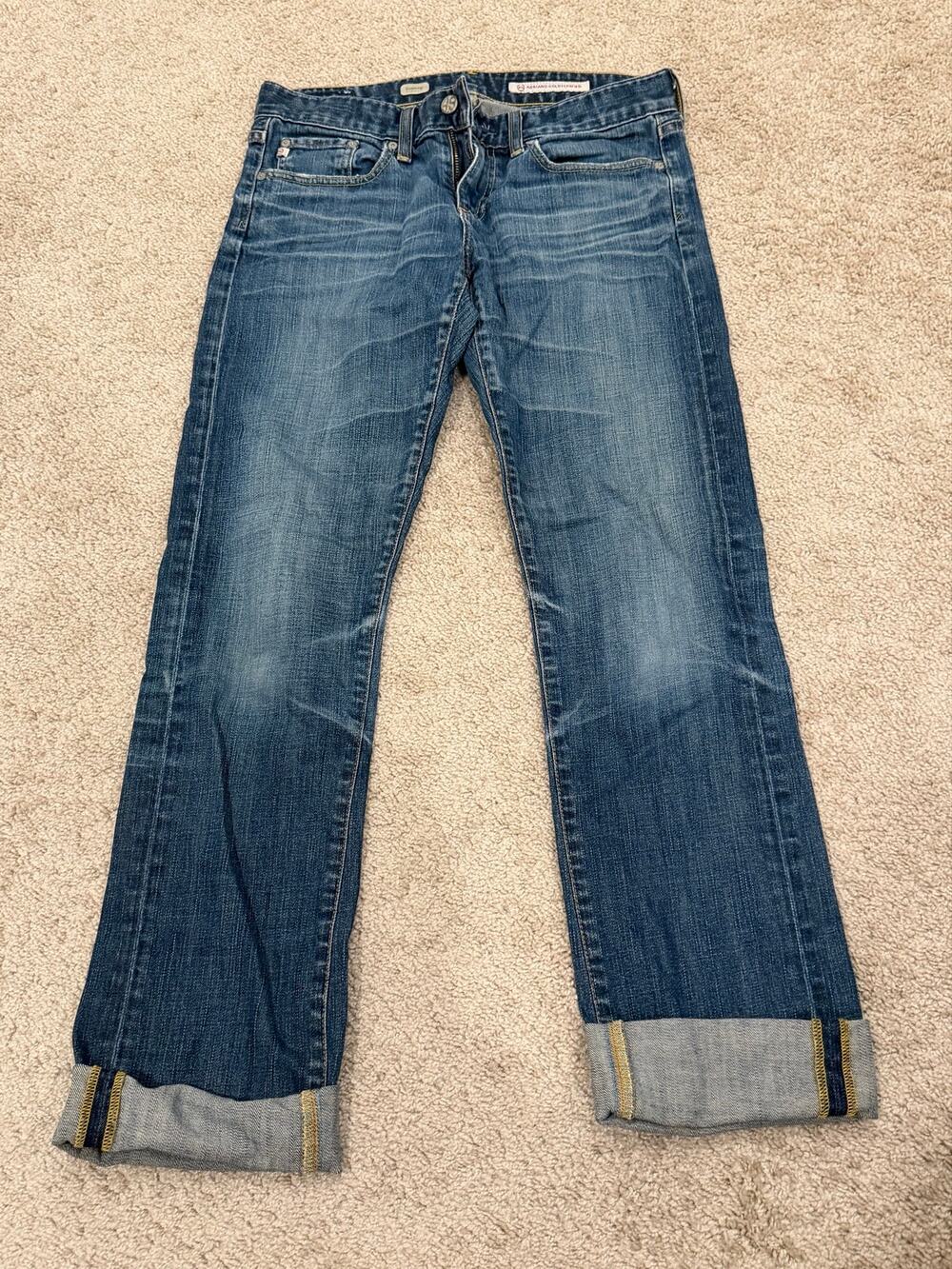 AG Adriano Goldschmied Tomboy Boyfriend Jeans Indigo Wash Size 27 Women